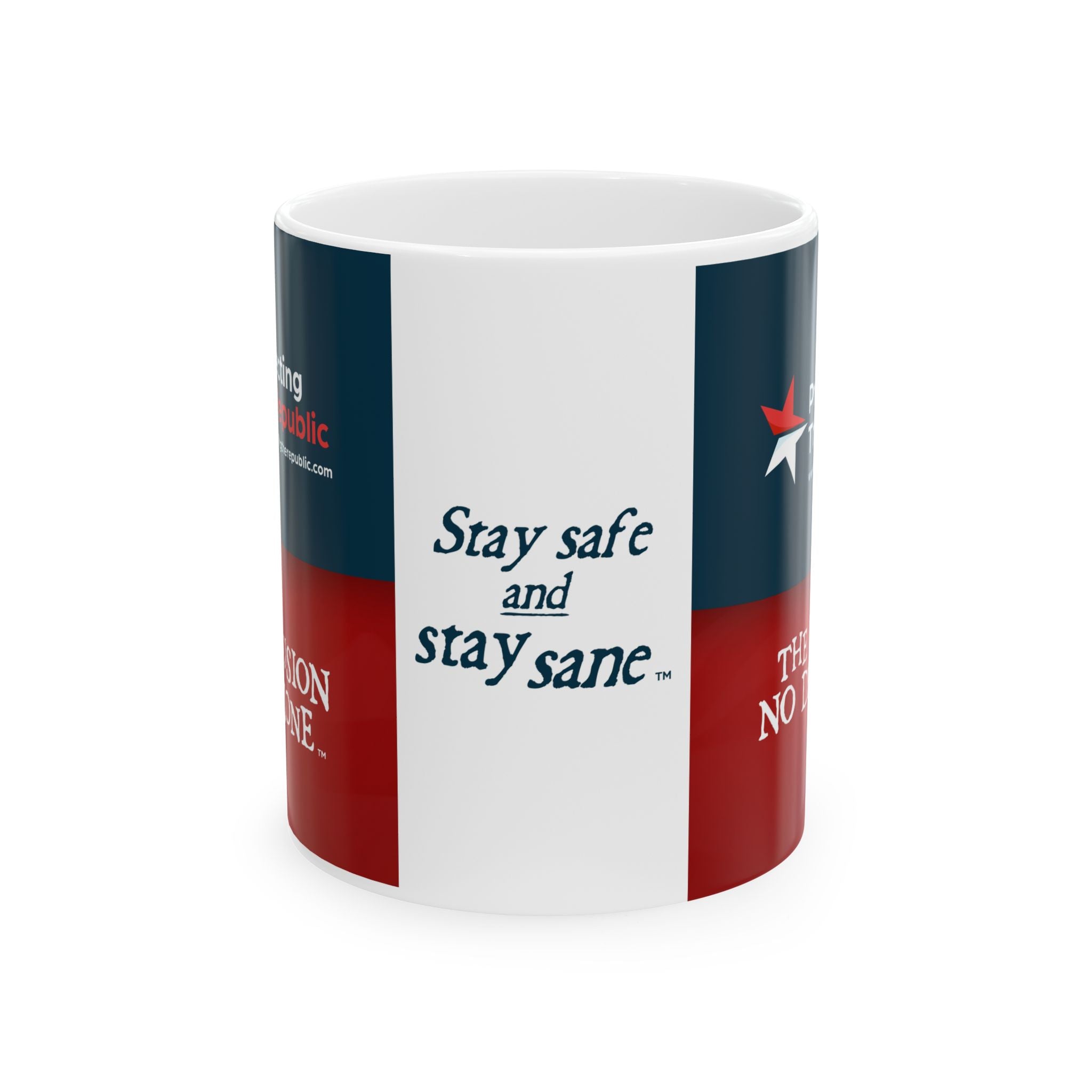 No Delusion Zone Inspirational Ceramic Mug - "Stay Safe and Stay Sane" - Perfect Gift for Coffee Lovers