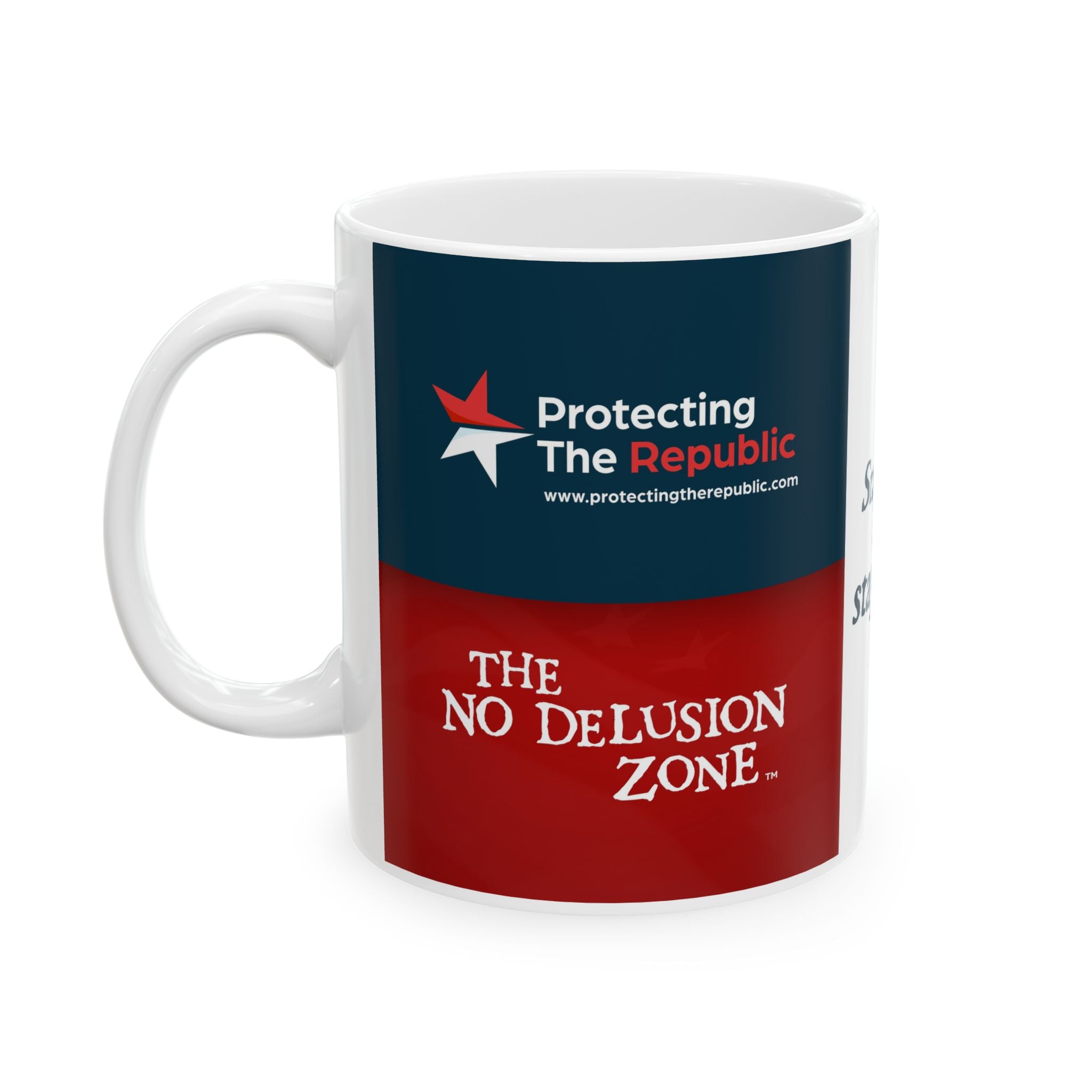 No Delusion Zone Inspirational Ceramic Mug - "Stay Safe and Stay Sane" - Perfect Gift for Coffee Lovers