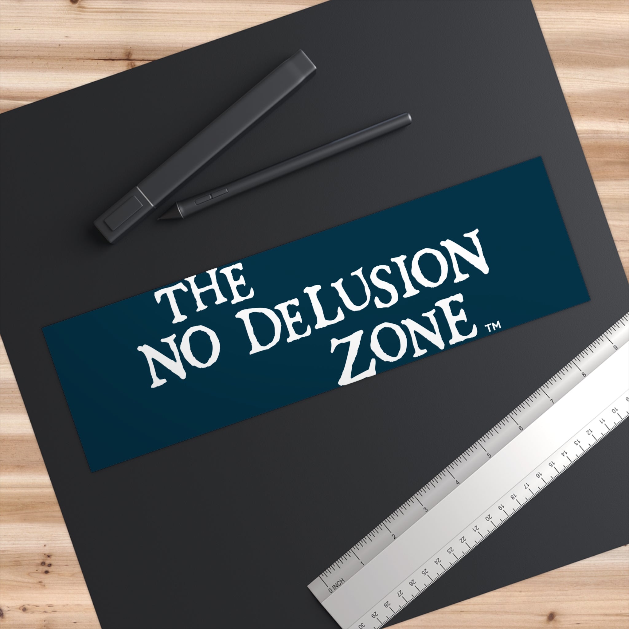 No Delusion Zone Bumper Sticker - Humorous Car Decal for Fun Road Trips